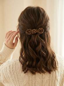 2pcs Leopard Print Bow Hair Clips, Hair Comb Hair Clips, Hair Organizer, Princess Style Bangs Clip - Multicolor - View 3