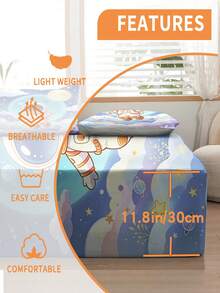 2/3PCS Cartoon Astronaut Fitted Sheet Set Soft Breathable Bedding For All Seasons Twin/Full/Queen 100% Polyester Machine Washable - Multicolor - View 5
