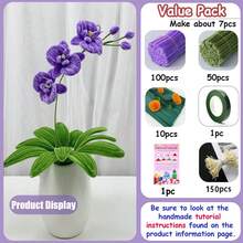 Kit Pembuatan Bunga Phalaenopsis DIY 312 Buah dari Pembersih Pipa, Ramah untuk Pemula, Dilengkapi Kartu Tutorial, Perlengkapan Kerajinan Bunga Buatan Tangan untuk Ulang Tahun Teman, Hari Ibu, Hari Valentine, Pesta, Dekorasi Pernikahan - Phalaenopsis - View 20