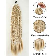 Fake Braided Hair Extensions Lantern Bubble Twist Ponytail Fashion Hot Girl Twisted Boxing Braids Hair Scrunchie Hair Accessory - Black - View 3