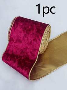 1pc Burgundy Christmas Gift Ribbon, Suitable For Christmas Party Gift Wrapping, Christmas Dinner Floral Decoration, Winter Theme Party Favors, New Year Party And More - One Size Fits All - View 11