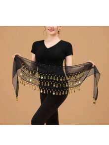 Belly Dance Sequin Fringe Skirt, Fashionable Belly Dance Waist Belt Skirt - Multicolor - View 6
