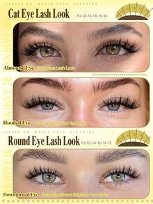 Bulu Mata Palsu Alami, Bulu Mata Palsu Padat, Bulu Mata Palsu Gaya Mata Kucing, Ekstensi Bulu Mata Kartun Lembut dengan Efek Alami 10-16mm, Bulu Mata Siap Pasang, Bulu Mata Palsu Tunggal DIY - D - View 2