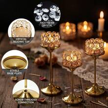 1/3pcs Brass Gold Tapered Candle Holders, Vintage Metal Candle Holders, Suitable For Dining Table Centerpiece, Fireplace Decoration And Wedding Party Decor (Candles Not Included) - Multicolor - View 12