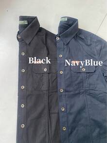 1pc Men's Slim Fit Outdoor Long Sleeve Shirt, Spring/Autumn Casual Multi-Pocket Utility Jacket, Suitable To Pair With Jeans, Fall - Navy Blue - View 4