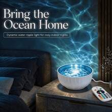 16 Color Dynamic Water Ripple Projection Night Light, Touch And Remote Control, USB Powered Adjustable Brightness Atmosphere Lamp, Suitable For Bedroom Home Decor - Water Ripple Projector Light - View 6