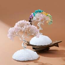 1PC Handcrafted Rose Quartz Tree With Quartz Sand Base, Seven Chakra Crystal Energy Balancer, Wellbeing Enhancer & Mystical Aura Home Desktop Decor - Quartz Sand Tree - View 9
