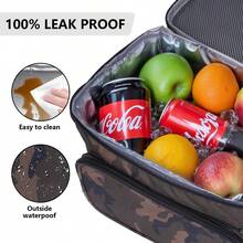 NEWHEY 1pc Black Large Capacity Waterproof Insulated Lunch & Beverage Bag With Adjustable Shoulder Strap, Food Bag - Multicolor - View 7