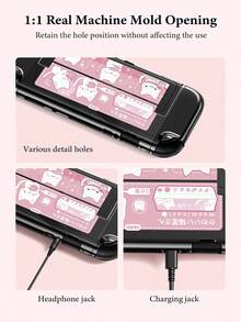 Ayotu Pink Cartoon Cat Game Console Pattern Protective Case, Compatible With Switch, Compatible With New Switch 2 (2025)/Switch NS/Switch OLED, Can Be Installed On Dock Without Removing Protective Case, Universal Game Controller Protective Cover, Switch Game Accessories, Anti-Drop, Anti-Slip, Anti-Scratch, Fashionable And Beautiful, Suitable For Autumn/Christmas/Back To School/Winter/Easter/Birthday Gifts And Other Occasions - View 6