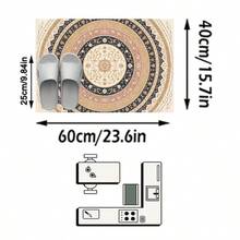 1PC Round Floral Pattern Faux Cashmere Machine Washable Area Rug, European Classical Palace Style Vintage Luxury Soft Rectangular Carpet, Living Room Bedroom Home Decor, All Season Use, Aesthetic Home Decoration - Multicolor - View 14