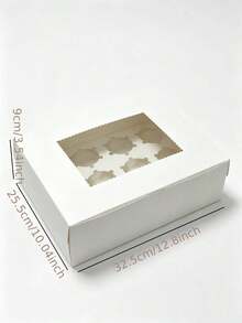 8/4/3/1pc Window Paper Box, 12-Cup Box, Large Size, Suitable For Birthday, Wedding, Valentine's Day Gift Packaging - White - View 2