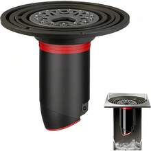 Shower Floor Drain Anti-Backflow Hair Filter, Odor-Proof Design, Prevents Backflow, Odor And Hair Clogging, Universal Fit For 1.9-3.9 Inch Drain Pipes And Sewage Pipes, Black/Grey - Black - View 1