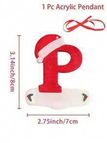 1pc Christmas Tree Decoration Letter Pendant 26 Letters Acrylic Pendant Xmas New Year Decor Ornament Home Holiday,Christmas Tree Ornaments For Ornament Personalized,Christmas - A - View 25
