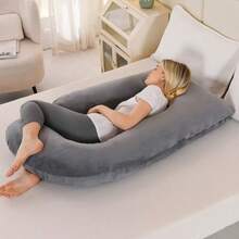 J-Shaped Full Body Pillow, Maternity Pillow, Full Body Pillow With Velvet Pillowcase, Full Body Pillow With Back, Leg And Abdominal Support - Throw Pillow - View 3