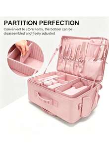 Professional Large-Capacity Rolling Makeup Case – Storage Box For Eyelash Extension, Nail Art, And Cosmetic Supplies - Multicolor - View 4