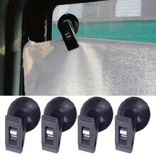 Car Suction Cup Clips With Strong Adhesive For Mounting Sunshades, Curtains, And Tickets On Windows And Windshields. Made From Durable Plastic, These Holders Can Be Removed Without Leaving Any Residue And Are Suitable For Universal Use - Multicolor - View 2