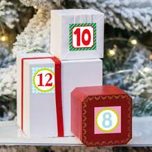 96pcs/4sheets Christmas 1-24 Countdown Number Stickers, Festive Designs Advent Calendar Stickers, Holiday Countdown Labels Stickers For Gift Bag, Treat Box, Crafts And Party Decorations - B - View 6