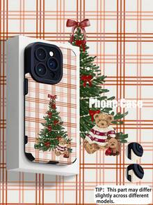 1pc New Fashion Personalized Red Line Plaid Christmas Tree Pattern Shockproof Leather Phone Case, Daily Protection Essential, Style, Perfect Gift For Friends, Family, For IPhone18/18PRO/18PROMAX/17/17Air/17Pro/17ProMax/IPhone16/16Plus/16Pro/16ProMax/IPhone15/15Plus/15Pro/15ProMax/IPhone14/14Plus/14Pro/14ProMax/IPhone13/13Pro/13ProMax/IPhone12/12Pro/12ProMax/IPhone11/IPhone11Pro/11ProMax - Multicolor - View 5
