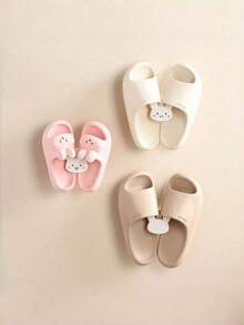 1pc Plastic Cartoon Rabbit Shape No-Drill Wall-Mounted Strong Adhesive Waterproof Rust-Proof Heavy Duty Space-Saving Multi-Function Slippers Rack, With Drainage Holes, Suitable For Bathroom, Toilet Side, Entryway, Home Decor, Easy Installation - Multicolor - View 1