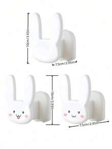 1pc Plastic Cartoon Rabbit Shape No-Drill Wall-Mounted Strong Adhesive Waterproof Rust-Proof Heavy Duty Space-Saving Multi-Function Slippers Rack, With Drainage Holes, Suitable For Bathroom, Toilet Side, Entryway, Home Decor, Easy Installation - Multicolor - View 8