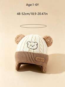 Baby Autumn/Winter Ear Protection Knitted Hat, Cute Woolen Beanie For Boys And Girls - Multicolor - View 8