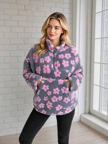 Women's New Knit Fabric Zipper Top, Casual Home & College Style, Spring/Autumn/Winter - Multicolor - View 1
