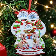 Custom Christmas Ornament, Whimsical Winter Christmas Decor, Personalized 2-9 Names Family Christmas Tree Decorations, Festive Holiday Home Decor, Customized 2026 Keepsake Gift, Customizable Hanging Ornament For Family, Couples, Friends - Style E - View 6