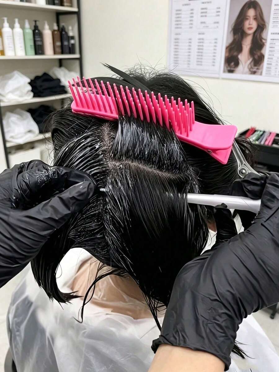 2/1pc Hair Comb Styling Tool - Ergonomic Design For Precise Sectioning, Parting And Hair Cutting - Professional Salon And Home Hair Styling Accessories, Women's Rose Red Hair Clip - Multicolor - View 1