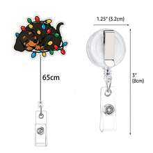 1pc Christmas Puppy Retractable Badge Reel, Glitter Acrylic Pull-Cord - Multicolor - View 2