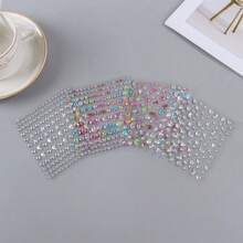 Multicolor Star Moon Heart Gem Stickers, Self-Adhesive Shiny Rhinestones For Festival Makeup, DIY Embellishment, Phone Case, Scrapbooking & Photocard Decor - A - View 3