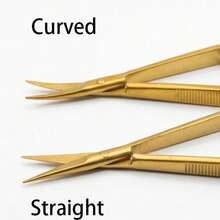 1pc Professional Stainless Steel Spring Action Eyebrow Scissors Precise Facial Hair Trimming Nail Clippers Ergonomic Beauty Makeup Tool - Multicolor - View 3