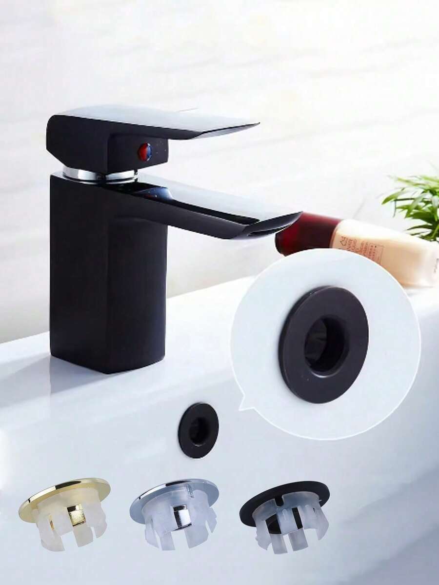 5/1pc Sink Overflow Decorative Cover Cap, Bathroom Basin Faucet Sink 6-Inch Ring Insert Replacement Hole Cover, Wash Basin Overflow Ring, Bathtub Faucet Accessories, Floor Drain, Bathtub Accessories, Sink Countertop Overflow Plug - Multicolor - View 1