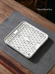 Rectangular Double Layer Plastic Draining Tray, Multi-Purpose Kitchen Drain Organizer, Can Be Used As Tea Tray, Dish Rack & Food Ingredient Draining Tray For Kitchen & Living Room - Multicolor - View 9