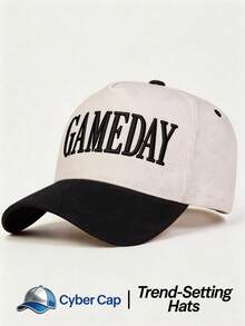 1pc Women's "GAMEDAY" Trucker Hat Adjustable Design Stylish Embroidered Five-Panel Cap Perfect For Casual Wear, Parties Travel - Color-block - Beige Leopard Print - View 8