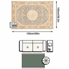 1PC Arabic Calligraphy Pattern Faux Cashmere Machine Washable Area Rug, Middle Eastern Persian Style Islamic Classical Court Rectangular Soft Carpet, Living Room Bedroom Home Decor, All Season Use, Aesthetic Home Decoration - Multicolor - View 17