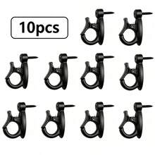 10pcs String Light Hooks, Light Hooks, String Light Hooks, Screw Hooks For Hanging String Lights And Wires, Plants, Wind Chimes, Plastic, Black, Wall, Outdoor Light Hooks, Screw Hooks For Hanging String Lights - View 2