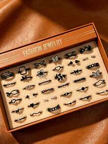 16pcs Gothic Men's Rings Set Punk Hip Hop Multi-Piece Unisex Finger Rings Party Vacation Daily Wear Fashion Jewelry Gift Random Style Suitable For Men And Women - Antique Silver - View 13