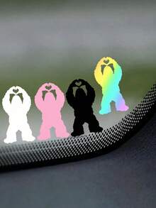 1pc Mini Bigfoot Heart Gesture Vinyl Sticker: Bigfoot Hidden Edition Car Sticker, Car Rearview Mirror Sticker - Car Accessories, Home Decor, Office Desk Decor Accessories - Multicolor - View 1
