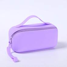 Silicone Cosmetic Bag With Handle And Wrist Strap, Portable Zipper Makeup Pouch, Multicolor Soft Silicone Travel Toiletry Organizer Bag, Reusable Washable Storage Case For Makeup Stationery Small Items - Multicolor - View 15