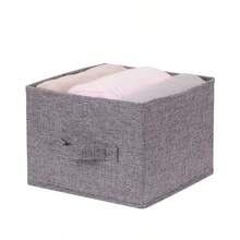 Foldable Non‑Woven Hanging Storage Organizer, Closet Wardrobe Storage Basket & Storage Box With Hook & Loop Tape, Multifunctional Clothes Storage Bin For Wardrobe Bedroom Home Clothing Organization - Grey - View 11