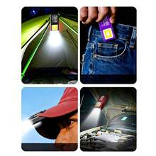 Senter LED Mini dengan Sumber Cahaya Ganda, Dapat Diisi Ulang USB, Alas Magnetik, Lampu Darurat Klip Pena, 4 Mode Pencahayaan, Lampu Samping COB Merah/Biru, Senter Multifungsi untuk Luar Ruangan, Cocok untuk Perjalanan, Berkemah, Memancing, Mendaki, Keadaan Darurat, dan Penggunaan Sehari-hari di Rumah - Beraneka warna - View 10