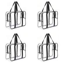4pcs-1pc Contrast Trim Clear PVC Tote Storage Bag With Zipper, Transparent Organizer Pouch For Baby Toys, Building Blocks & Nursery Sundries - Multicolor - View 34