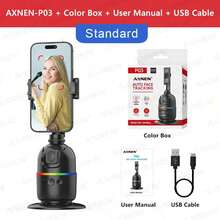 AXNEN P03 Phone Stabilizer AI Face Tracking 360° Rotation Desktop Auto-Tracking Selfie Stand Compatible With Android Phones - Multicolor - View 15