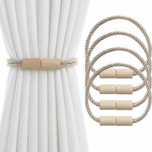 4pcs Magnetic Bohemian Style Curtain Hooks, Suitable For Curtain Rope, Curtain Tieback, Home Decor Window Treatment - Multicolor - View 8