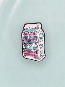 Retro Flour Bag Shaped Enamel Brooch, Self Esteem Raising Quote Lapel Pin For Backpack Clothes - Multicolor - View 6