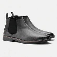 Men's Casual Chelsea Boots, Business Commute Shoes - Dark Grey - View 2