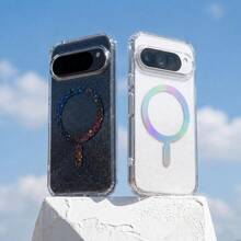 適用於 11 Pro XL 10 Pro XL 9 Pro XL、Pixel 10a/9a 11/11 Pro 10/10 Pro 9/9 Pro 手機殼，亮片透明彩色環設計，支援無線充電，PC+TPU 材質 - 炫彩磁吸 - 查看 8