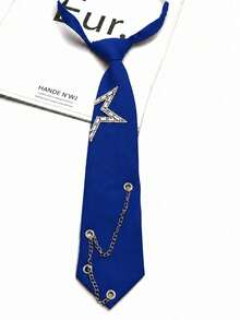 1pc Unisex Chain Star Personalized Fashion Casual Tie - Multicolor - View 4