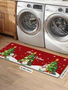 1/2pcs Christmas Kitchen Decor Rugs, Christmas Tree & Snowman Pattern, Winter Kitchen Rugs And Mats, Non-Slip Washable Absorbent Kitchen Accessories Decor Mats, Christmas Holiday Gift! - Multicolor - View 14