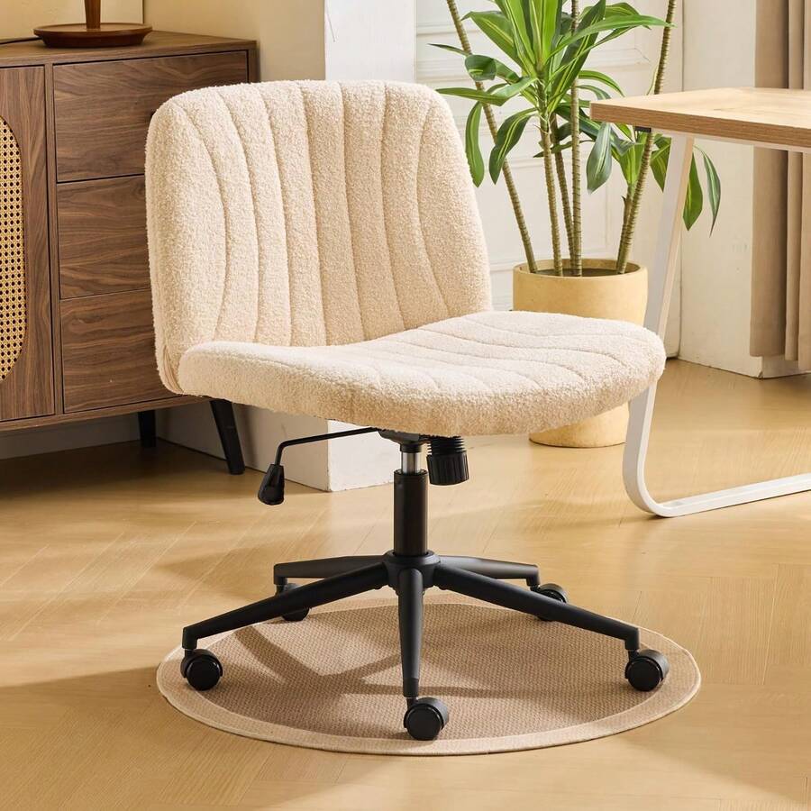 Roller Computer Table - Teddy Fleece Khaki - View 1